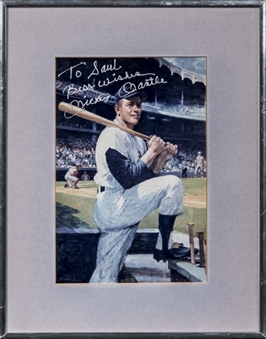Mickey Mantle Signed & Inscribed Photo in 10x13 Framed Display (Beckett)